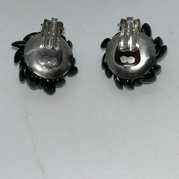 Vintage West Germany Blue & Black Easter Egg Bead Necklace Box Clasp Clip-On - Picture 13 of 16